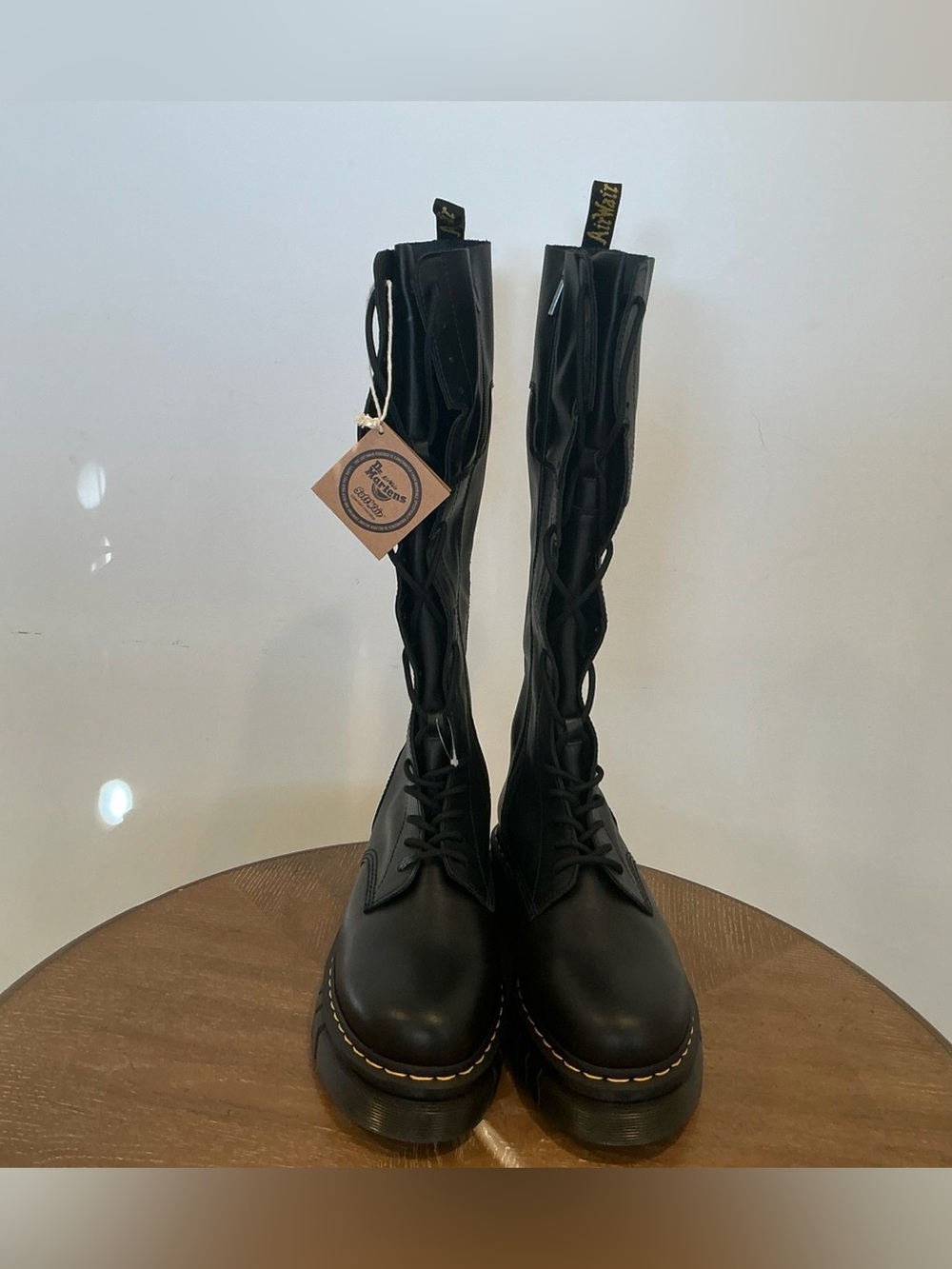Dr. Martens AUDRICK 20-EYE LEATHER KNEE HIGH PLATFORM BOOTS - Picture 10 of 12